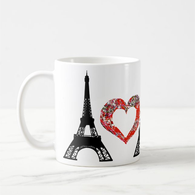 Jag älskar Paris Kaffemugg (Vänster)