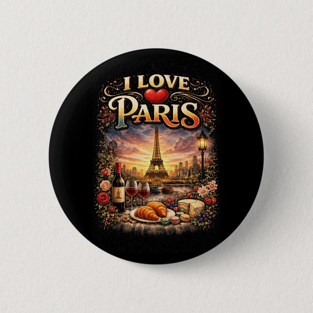 Jag älskar Paris Knapp (Framsida)