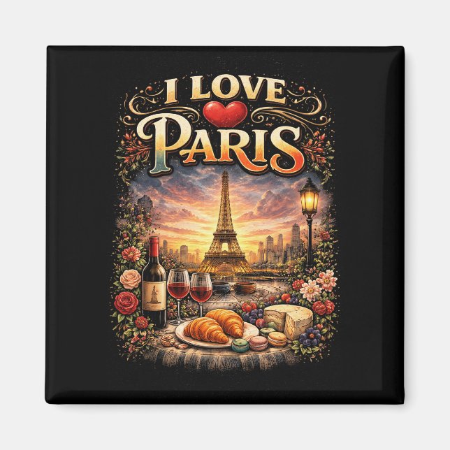 Jag älskar Paris Magnet (Framsidan)