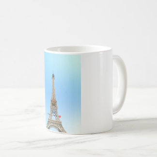 Jag älskar Paris-mugg – Eiffel Tower Illustration Kaffemugg