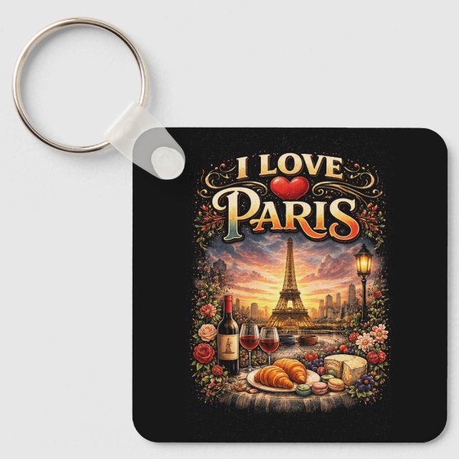 Jag älskar Paris Nyckelring (Framsida)