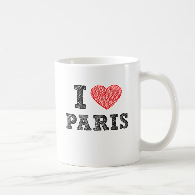 Jag älskar Paris skissar Kaffemugg (Höger)