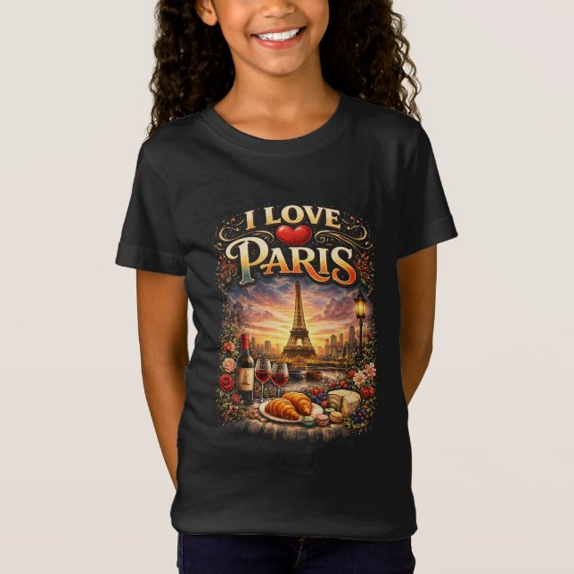 Jag älskar Paris T Shirt (Framsida)