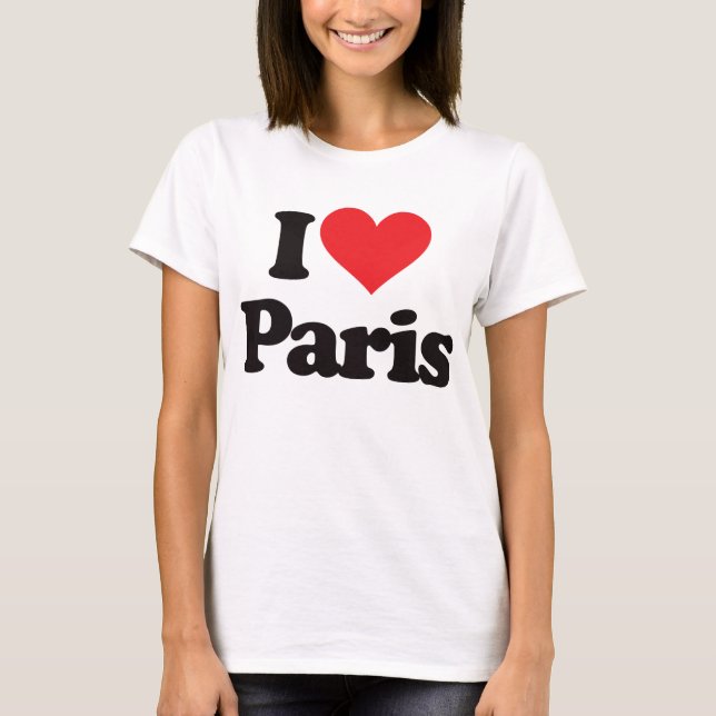 Jag älskar Paris Tee Shirt (Framsida)
