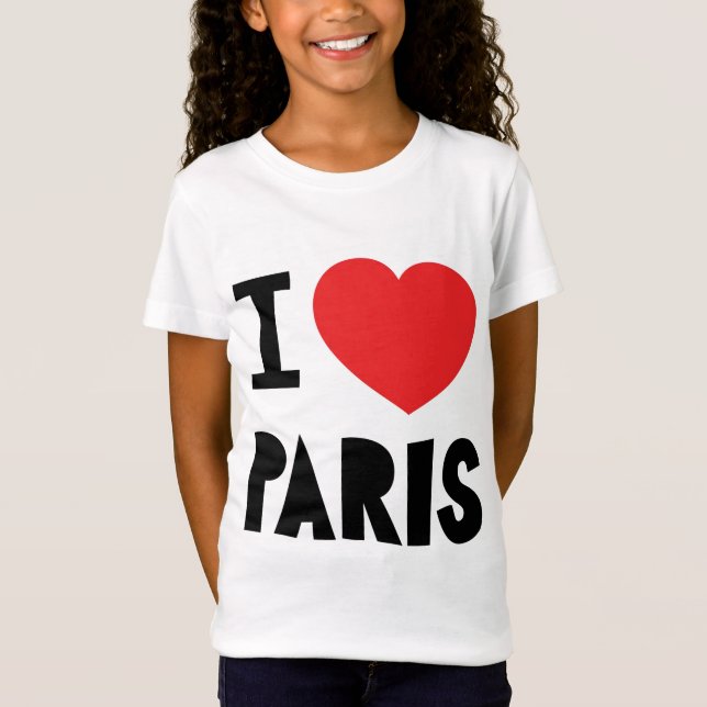 Jag älskar Paris Tee Shirt (Framsida)