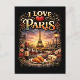 Jag älskar Paris Vykort