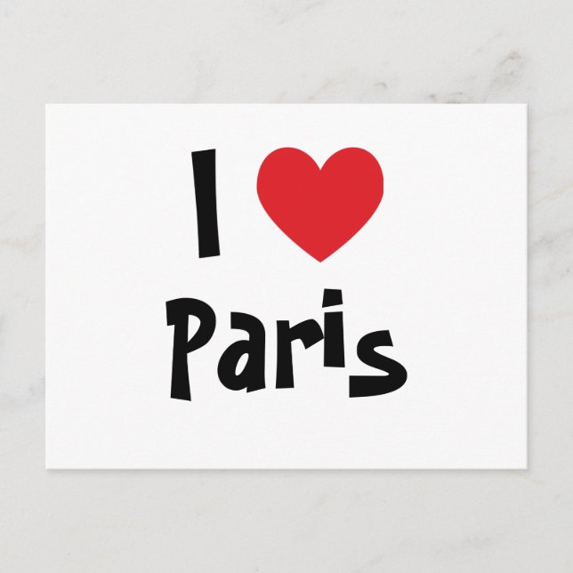 Jag älskar Paris Vykort (Framsida)