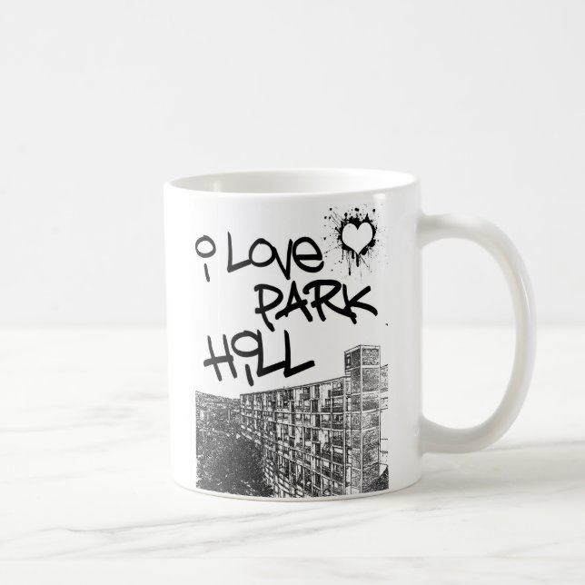 Jag älskar parkerar backen kaffemugg (Höger)