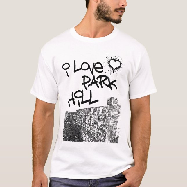 Jag älskar parkerar backen tee shirt (Framsida)