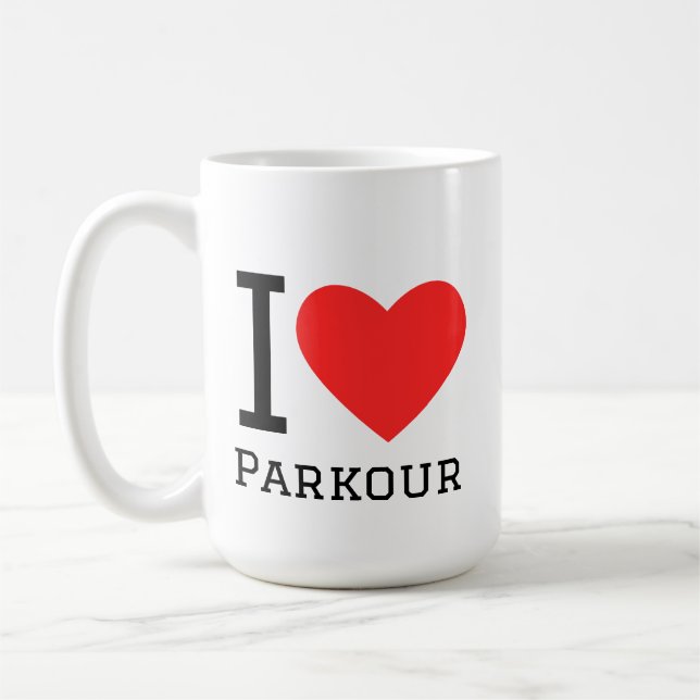 Jag älskar parkour kaffemugg (Vänster)
