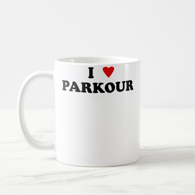 Jag älskar parkourutövare Free Runner - Jag älskar Kaffemugg (Vänster)