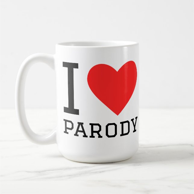 Jag älskar parodi  kaffemugg (Vänster)