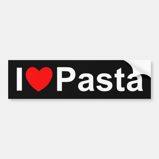 Jag älskar pasta (för hjärta) bildekal (Framsidan)