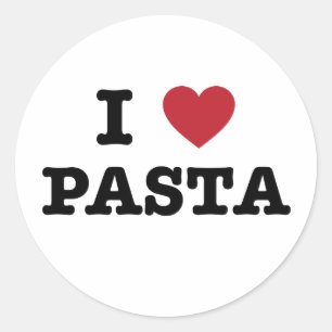 Jag älskar pasta runt klistermärke