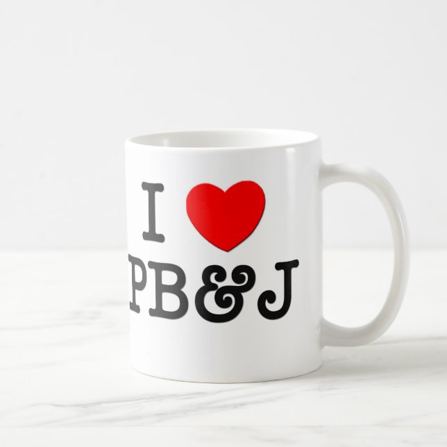 Jag älskar PB&J (mat) Kaffemugg (Höger)