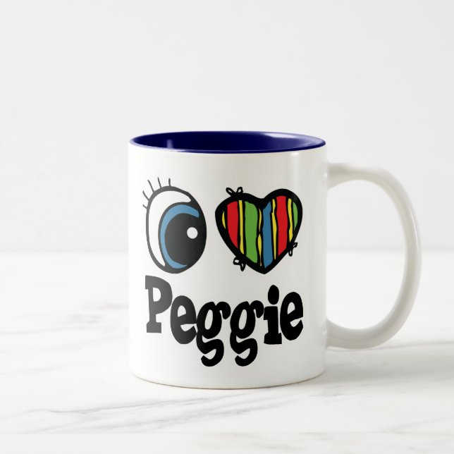 Jag älskar Peggie Två-Tonad Mugg (Höger)