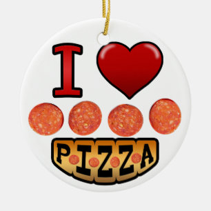 Jag älskar peperonipizza. julgransprydnad keramik