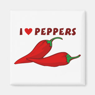 Jag älskar peppar magnet