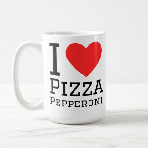 Jag älskar pepperoni pizza kaffemugg