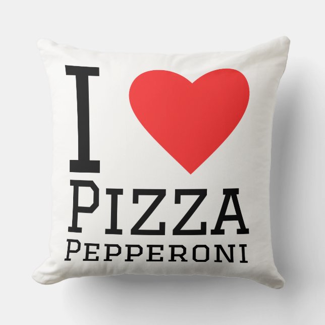 Jag älskar pepperoni pizza  kudde (Framsida)