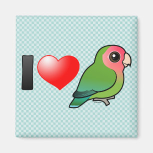 Jag älskar Persika-vände mot Lovebirds Magnet