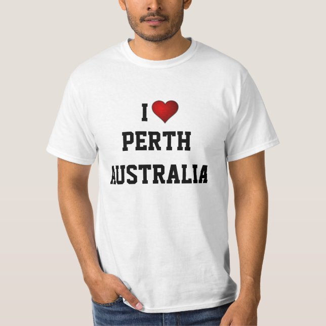 JAG ÄLSKAR PERTH, AUSTRALIEN T SHIRT (Framsida)