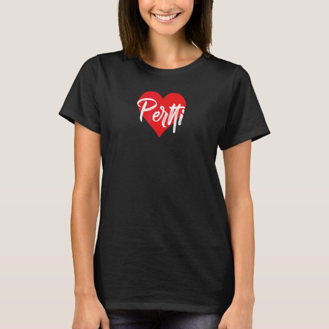 Jag älskar Pertti förnamn kärlek hjärta T Shirt (Framsida)
