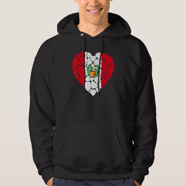 Jag älskar Peru Flagga Peruan Hoodie (Framsida)