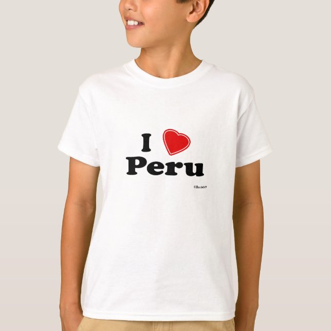 Jag älskar Peru T Shirt (Framsida)