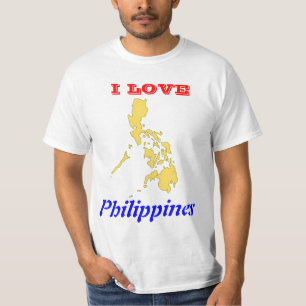 Jag älskar Philippines med kartan T Shirt