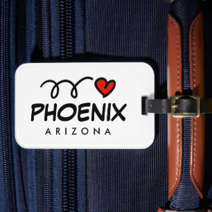 Jag älskar Phoenix Arizona resväskemärken Bagagebricka