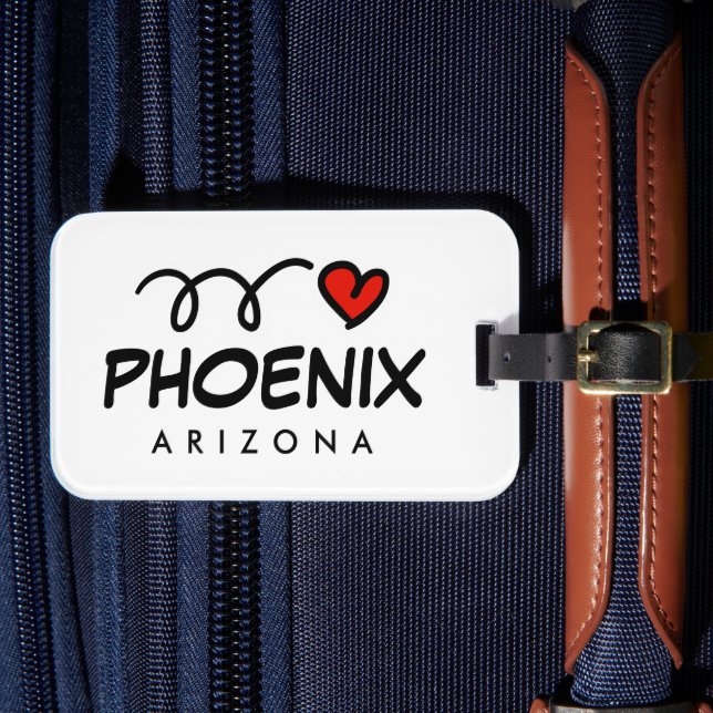 Jag älskar Phoenix Arizona resväskemärken Bagagebricka (Framsida Insitu 4)
