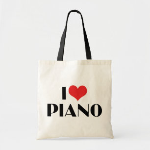 Jag älskar piano tygkasse