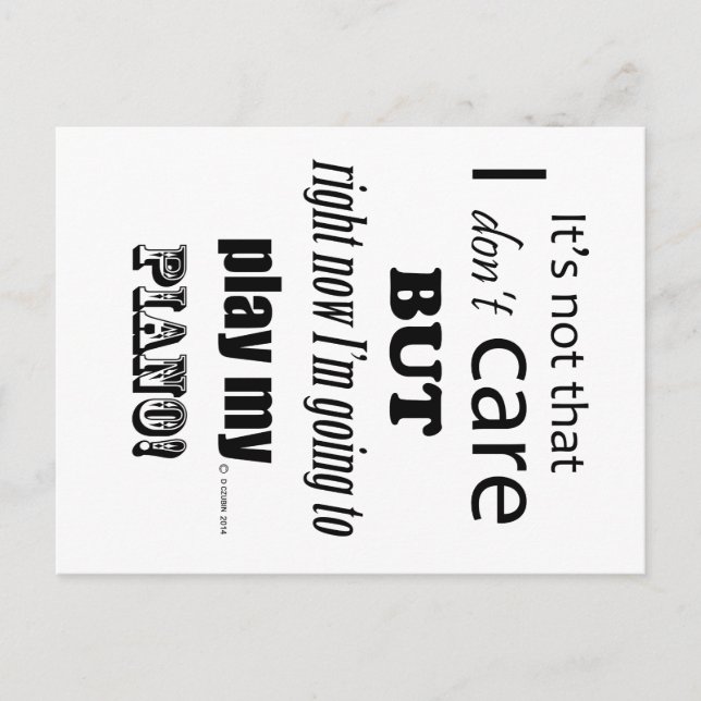 Jag älskar Piano Vykort (Framsida)