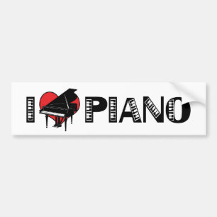 Jag älskar pianobumperdekal bildekal