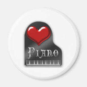 Jag älskar pianot magnet