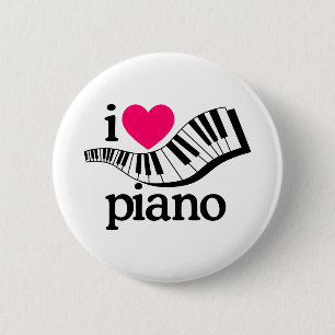 Jag älskar pianot/tangentbord knapp
