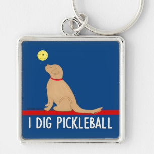 Jag älskar Pickleball Guld Retriever Nyckelring