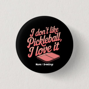 Jag älskar Pickleball Retro Paddle Sport Grafik Knapp