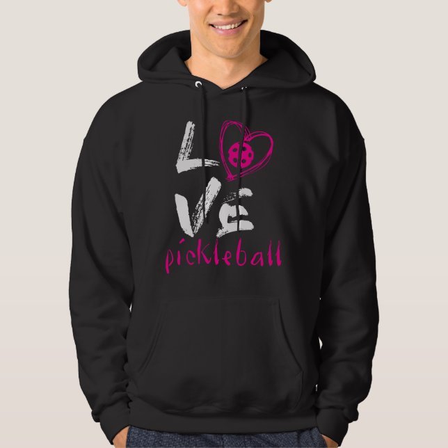 Jag älskar Pickleball Rolig Pickle Ball för spelar Hoodie (Framsida)