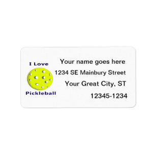 Jag älskar pickleball w gul ball.png adressetikett