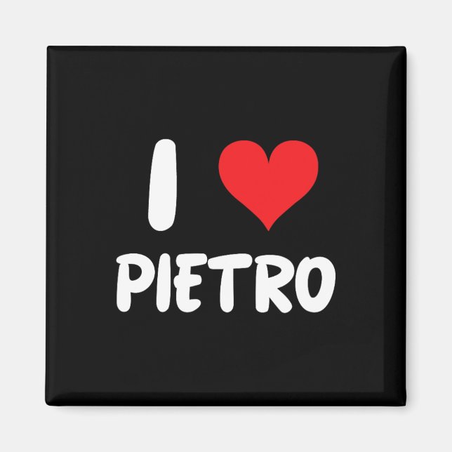 Jag älskar Pietro - Hjärta - Namn  Magnet (Framsidan)