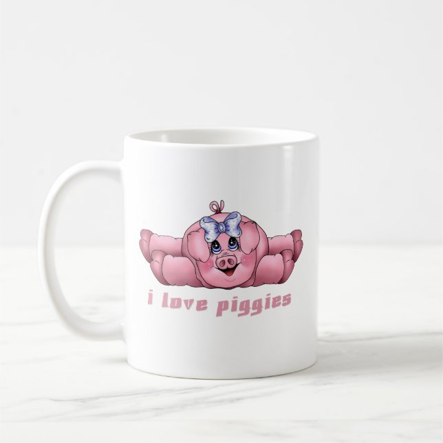 Jag älskar Piggies Kaffemugg (Vänster)