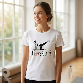 Jag älskar Pilates Citat Enkel Hjärta Tränings T-s T Shirt