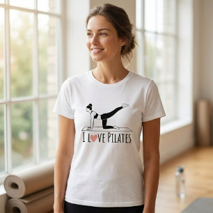 Jag älskar Pilates Citat Enkel Hjärta Tränings T-s T Shirt