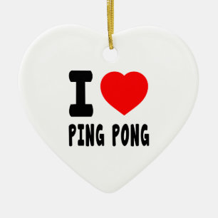 Jag älskar pingen Pong Julgransprydnad Keramik