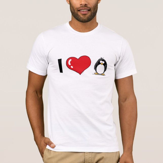 Jag älskar pingvin tee shirt (Framsida)
