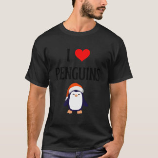 Jag älskar pingviner jag pingviner pingvin havsfåg t shirt