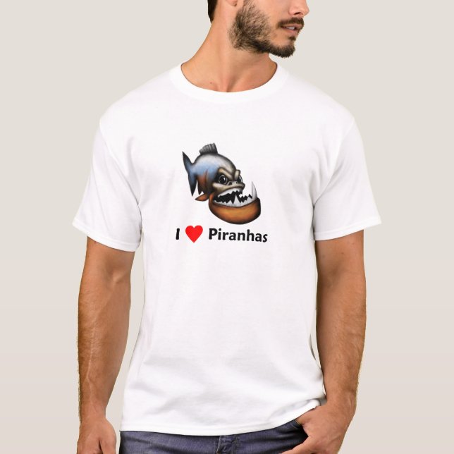 Jag älskar Piranhas Tröja (Framsida)