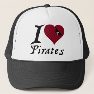 Jag älskar pirater (för hjärta) keps